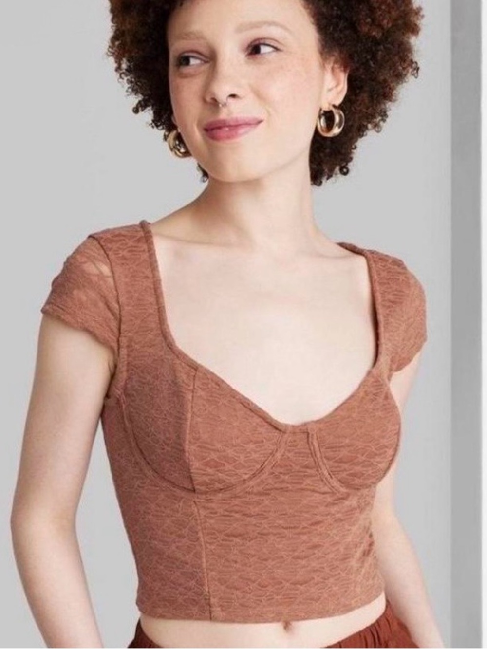 Wild Fable Short Sleeve Lace Top